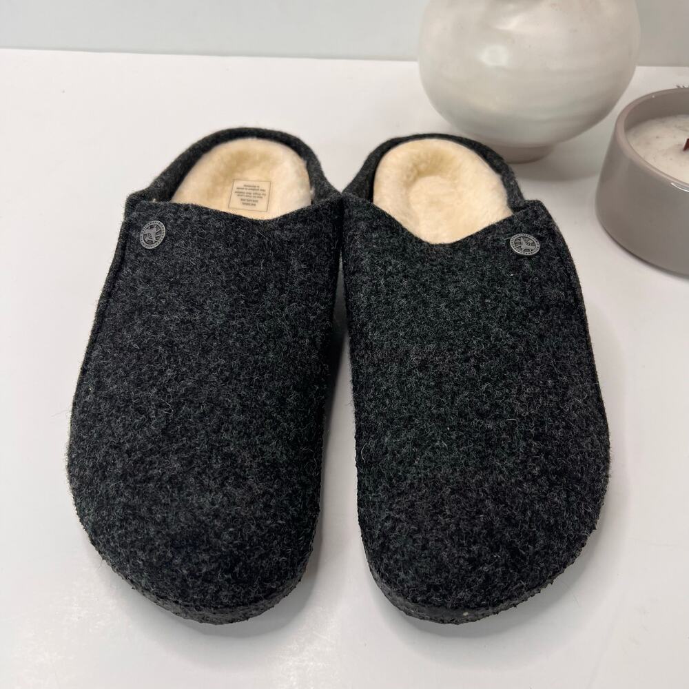Birkenstock Black Wool-Lined Clogs - Picture 5 of 9